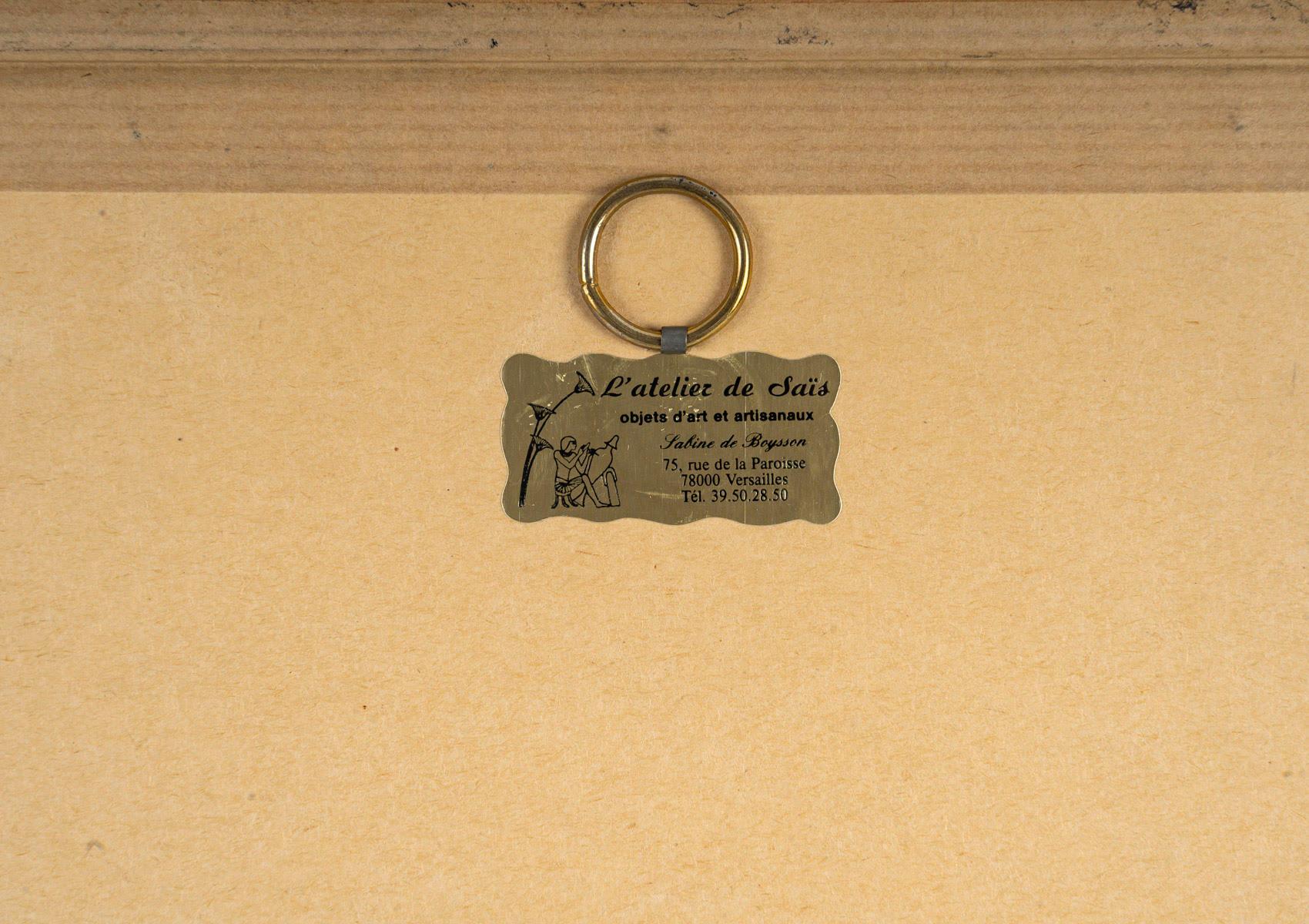 Suite di 3 acquerelli, sottobicchiere, con cornice, circa 1990. in vendita 6