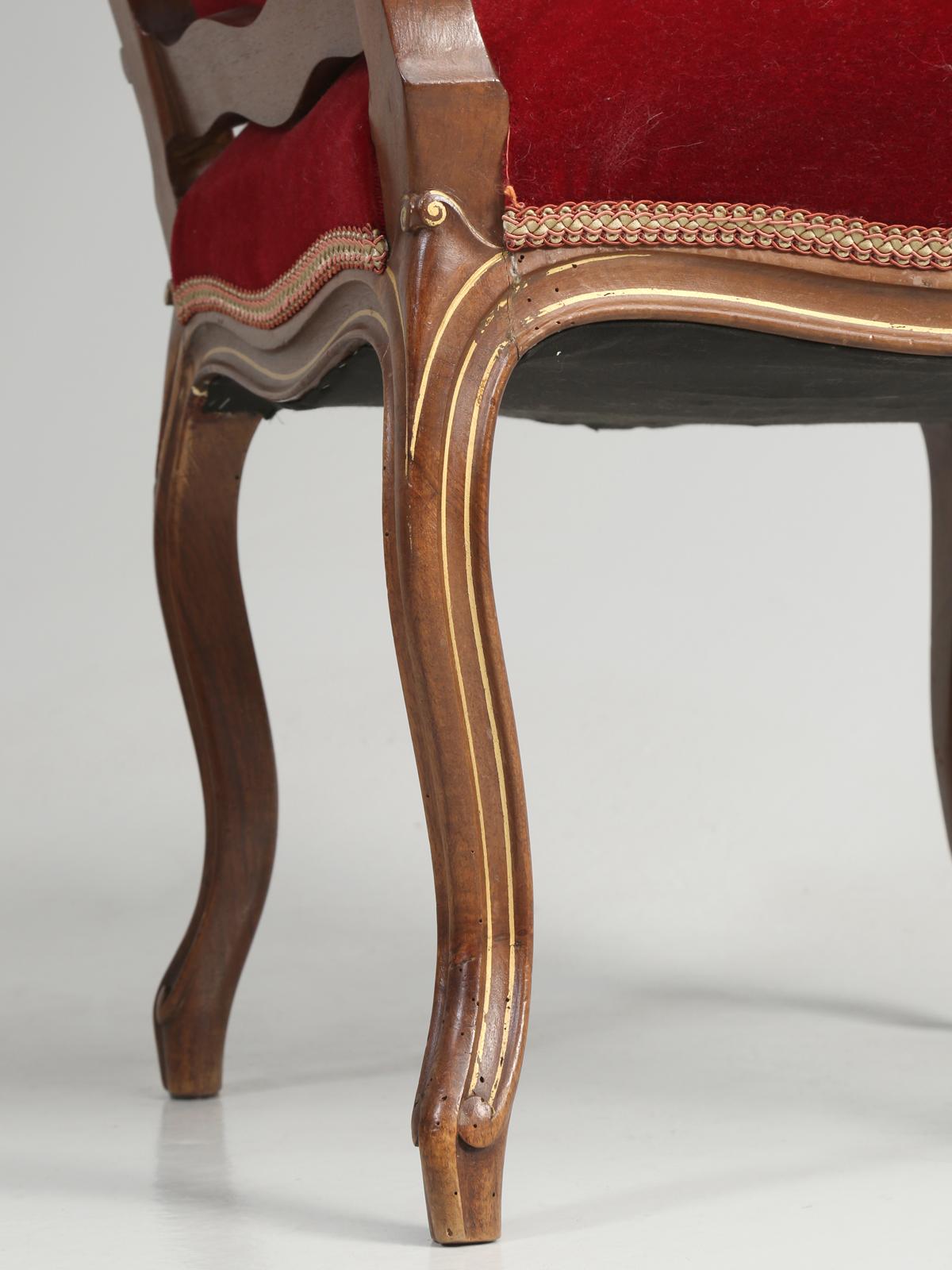 Suite of '4' Antique Italian Carved Walnut Side Chairs from a Parlor Suite 10