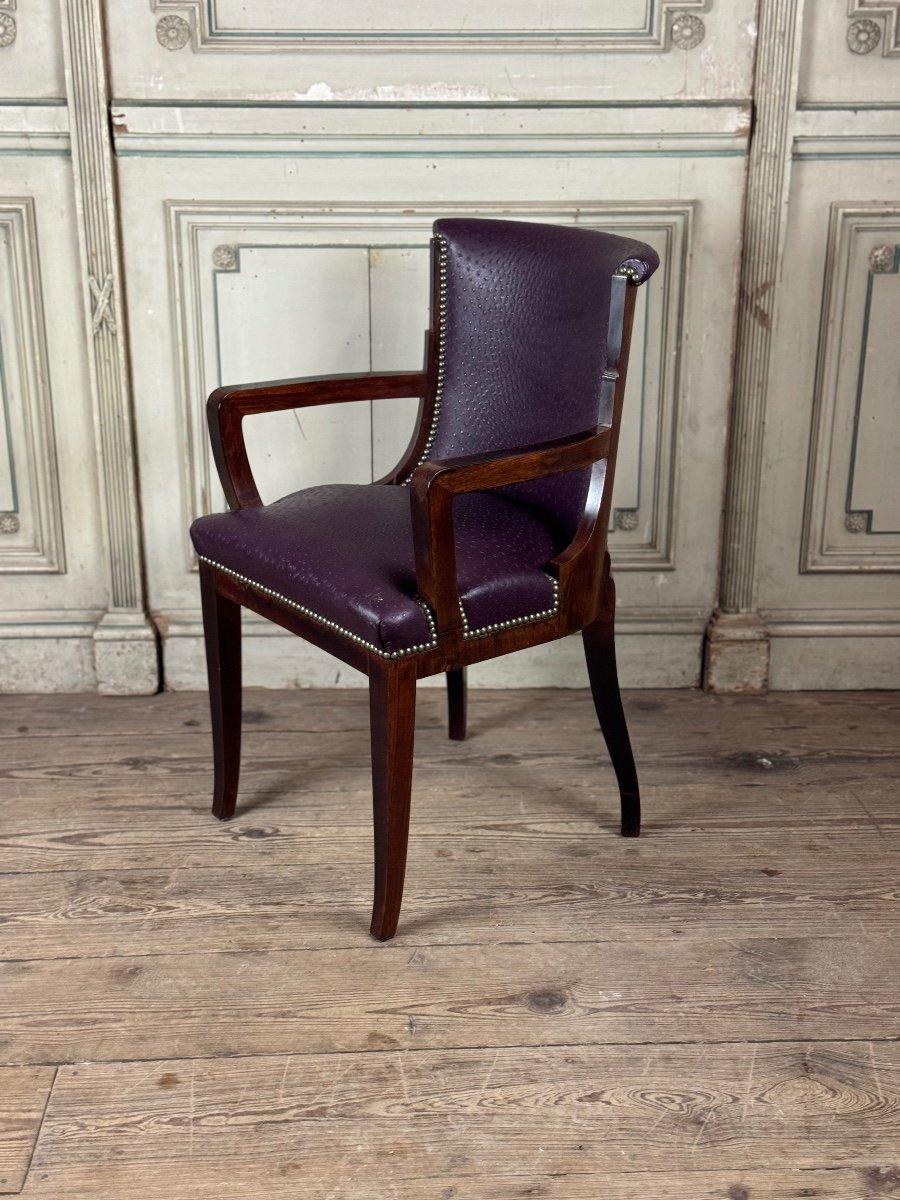 Suite de 4 chaises et 4 fauteuils Art Déco en bois de rose, vers 1930 en vente 5