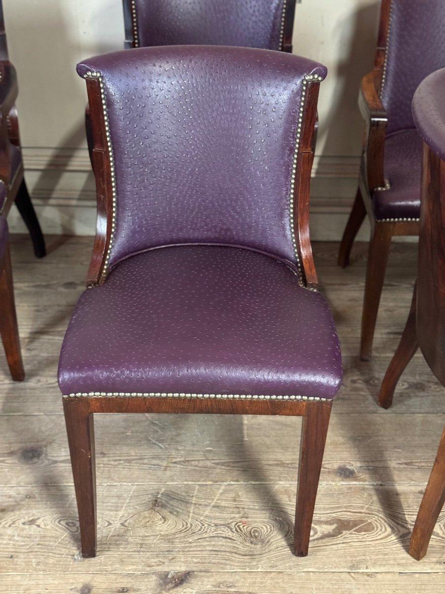 Art Deco Suite Of 4 Artdeco Chairs And 4 Armchairs In Rosewood Circa 1930 For Sale