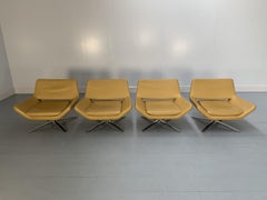 Suite of 4 B&B Italia “Metropolitan ME84” Armchairs in Tan “Gamma” Leather