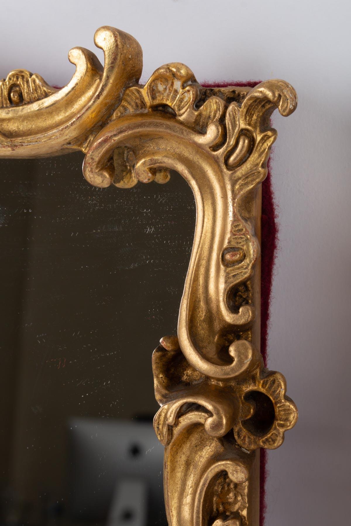 Wood Suite of 4 golden stucco Mirrors