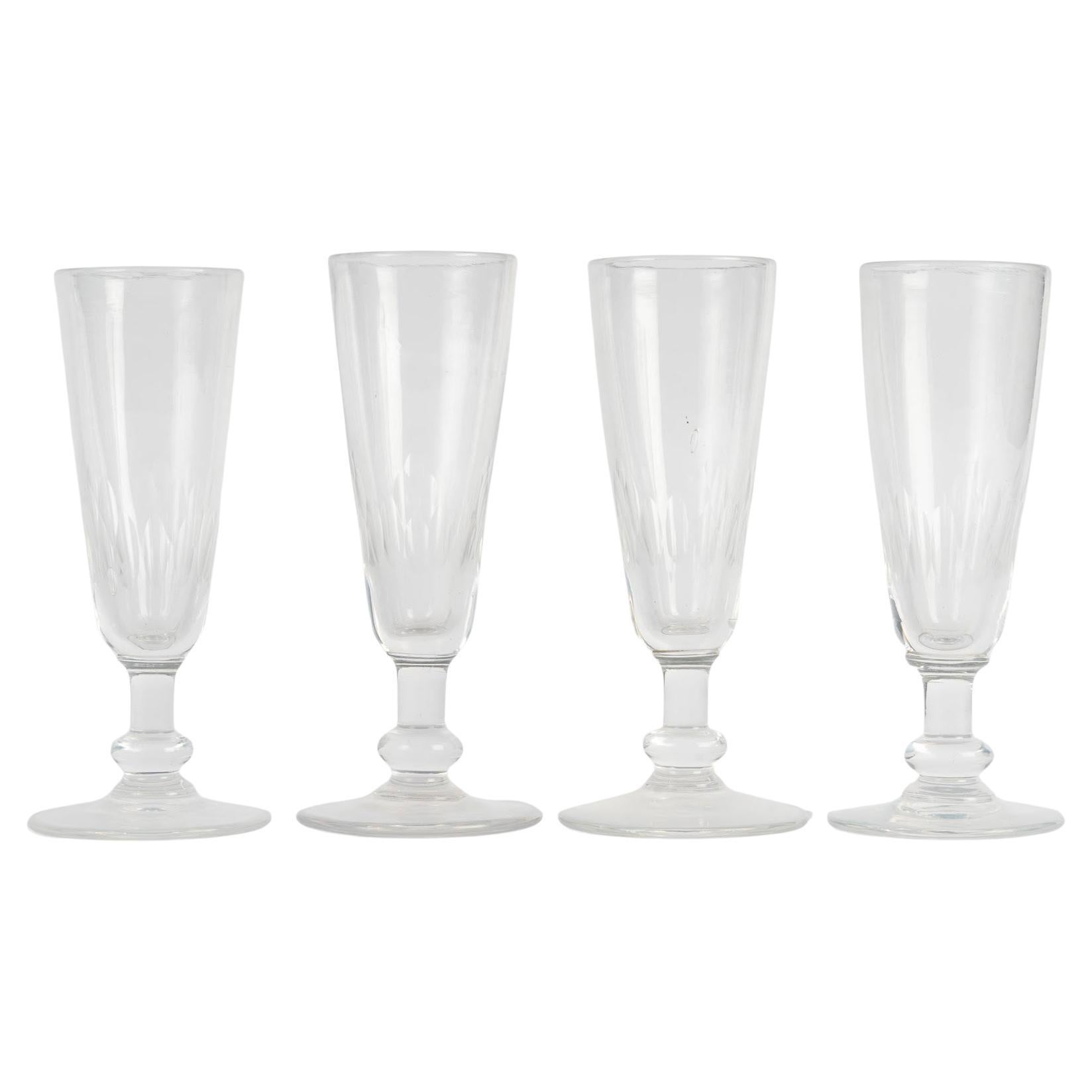 Suite of 4 Champagne Glasses, XXth Century. For Sale