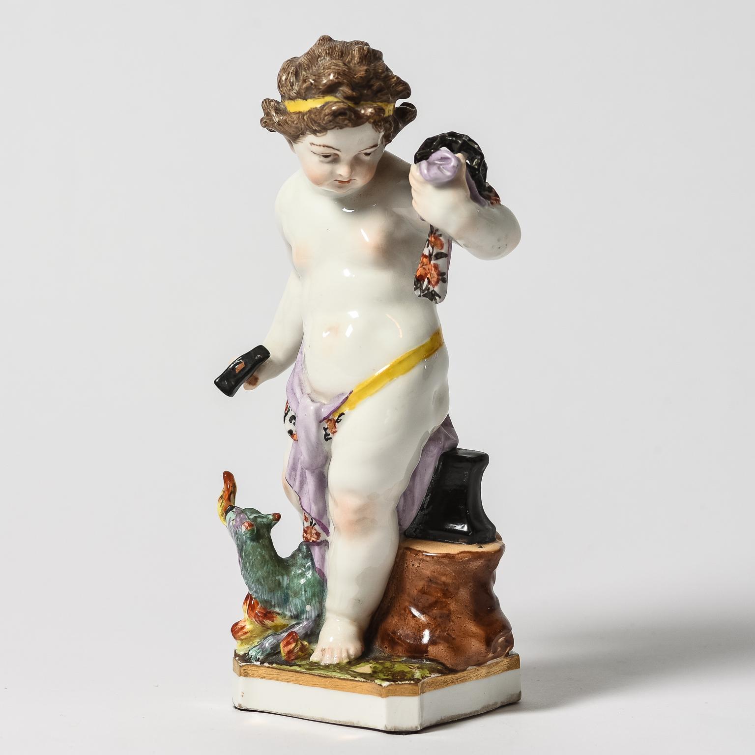 Suite of 4 Charming Porcelain Figural Sculptures by KPM. Antique, circa 1850 4
