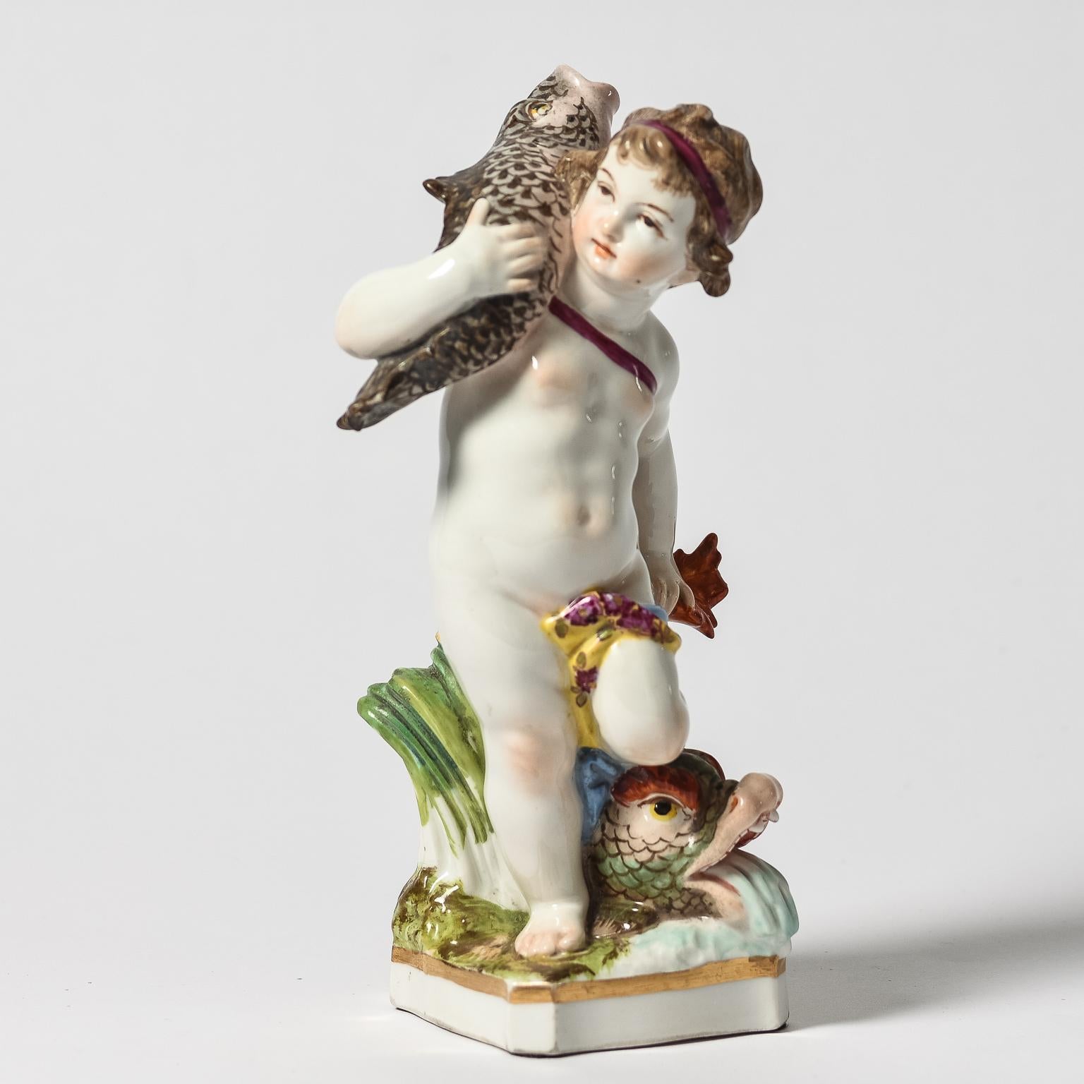 Mid-19th Century Suite of 4 Charming Porcelain Figural Sculptures by KPM. Antique, circa 1850