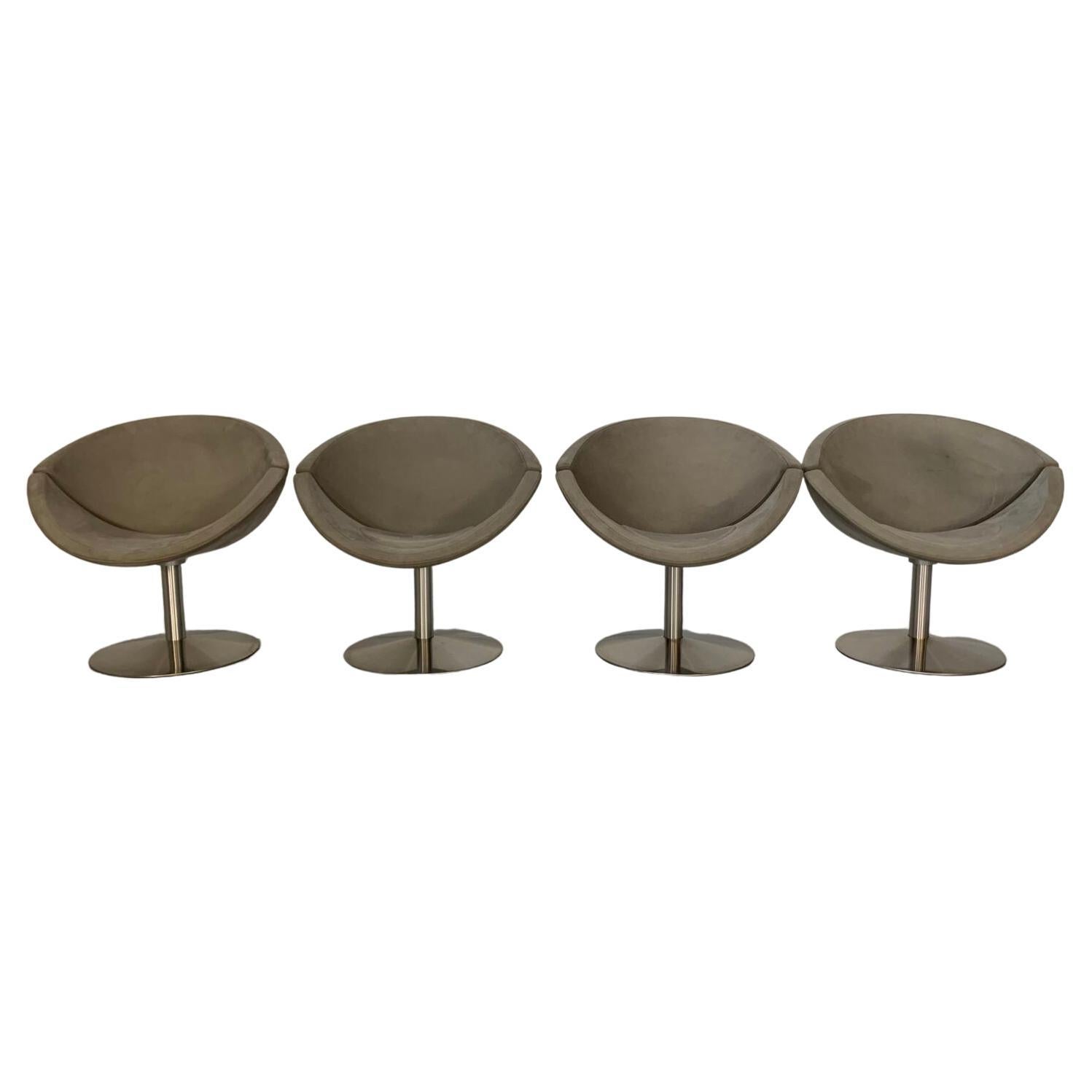 Suite of 4 Erik Jorgensen "Apollo" EJ 96 Chairs- In Mid-Grey Alcantara  For Sale