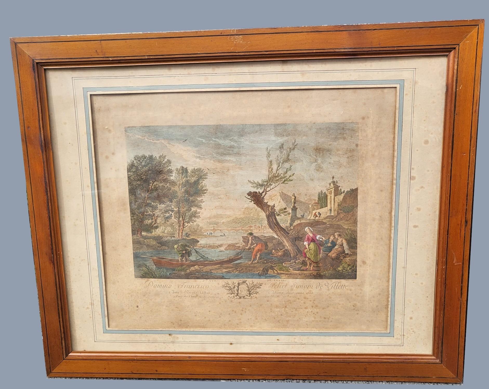 Suite Of 4 Framed Engravings, Fishing, XIXth Century For Sale 3