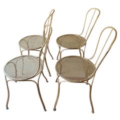 Suite of 4 Gold-Plated Metal Chairs