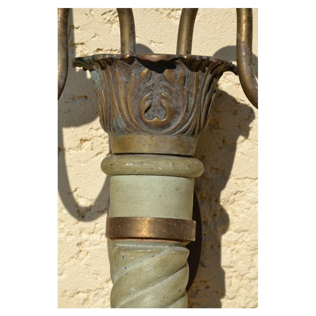 Suite de 4 grandes appliques / torchères, XXe siècle Bon état - En vente à Beaune, FR