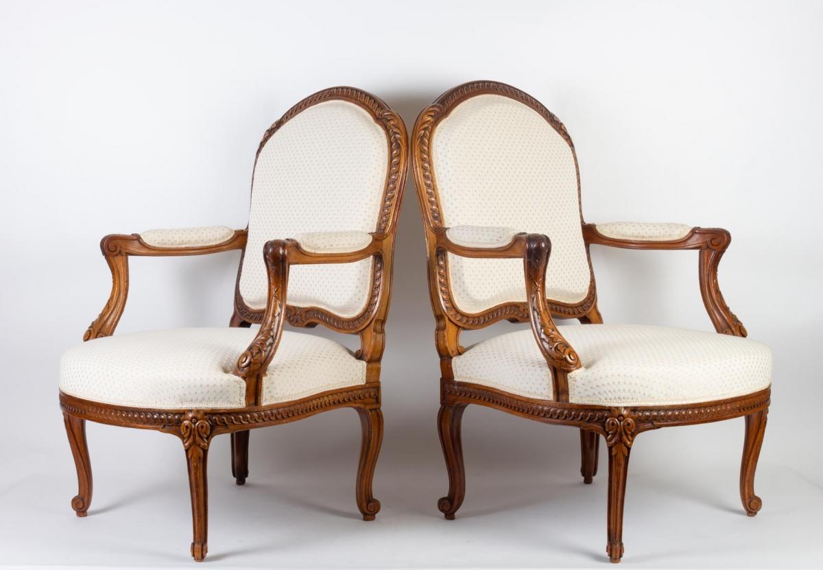 Suite of 4 Louis XV Style Armchairs 1