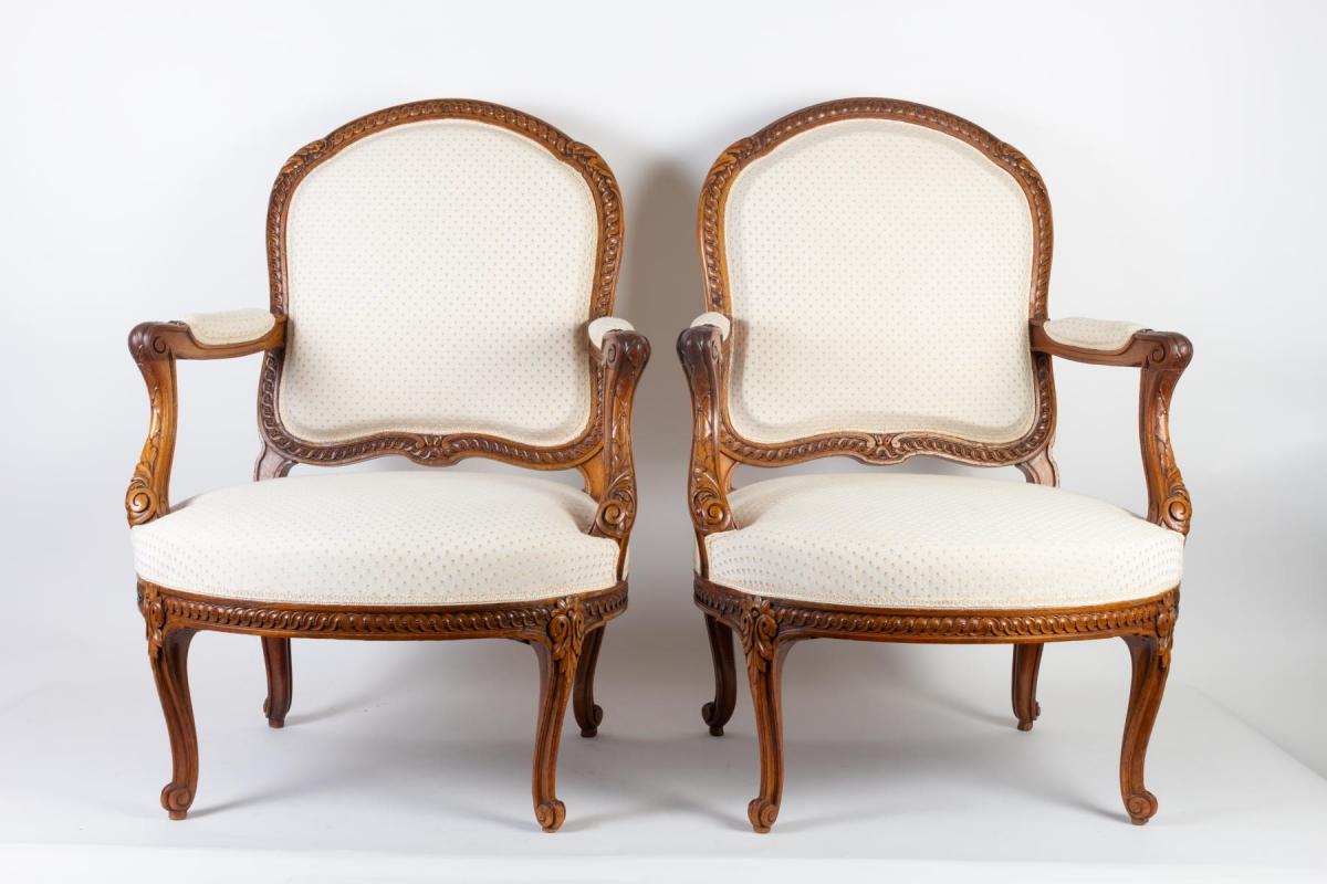 Suite of 4 Louis XV Style Armchairs 2
