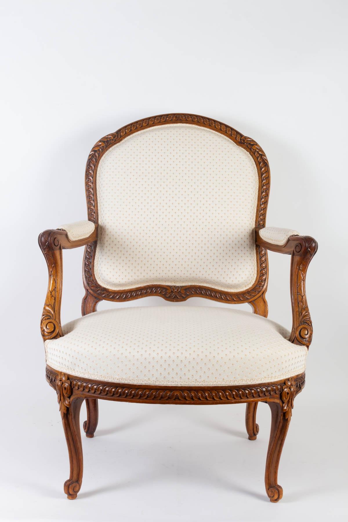 Suite of 4 Louis XV Style Armchairs 3