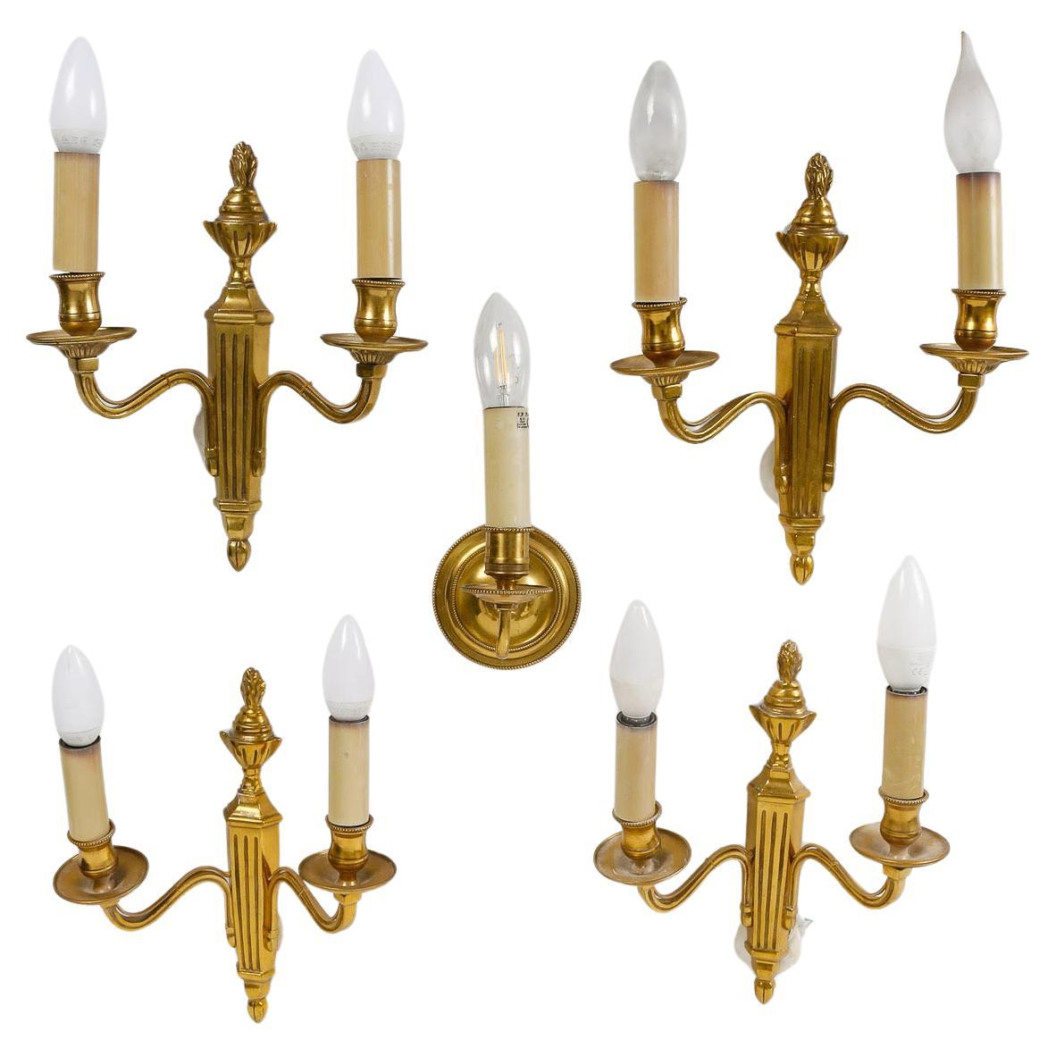 Suite of 4 Louis XV Style Bronze Sconces. For Sale