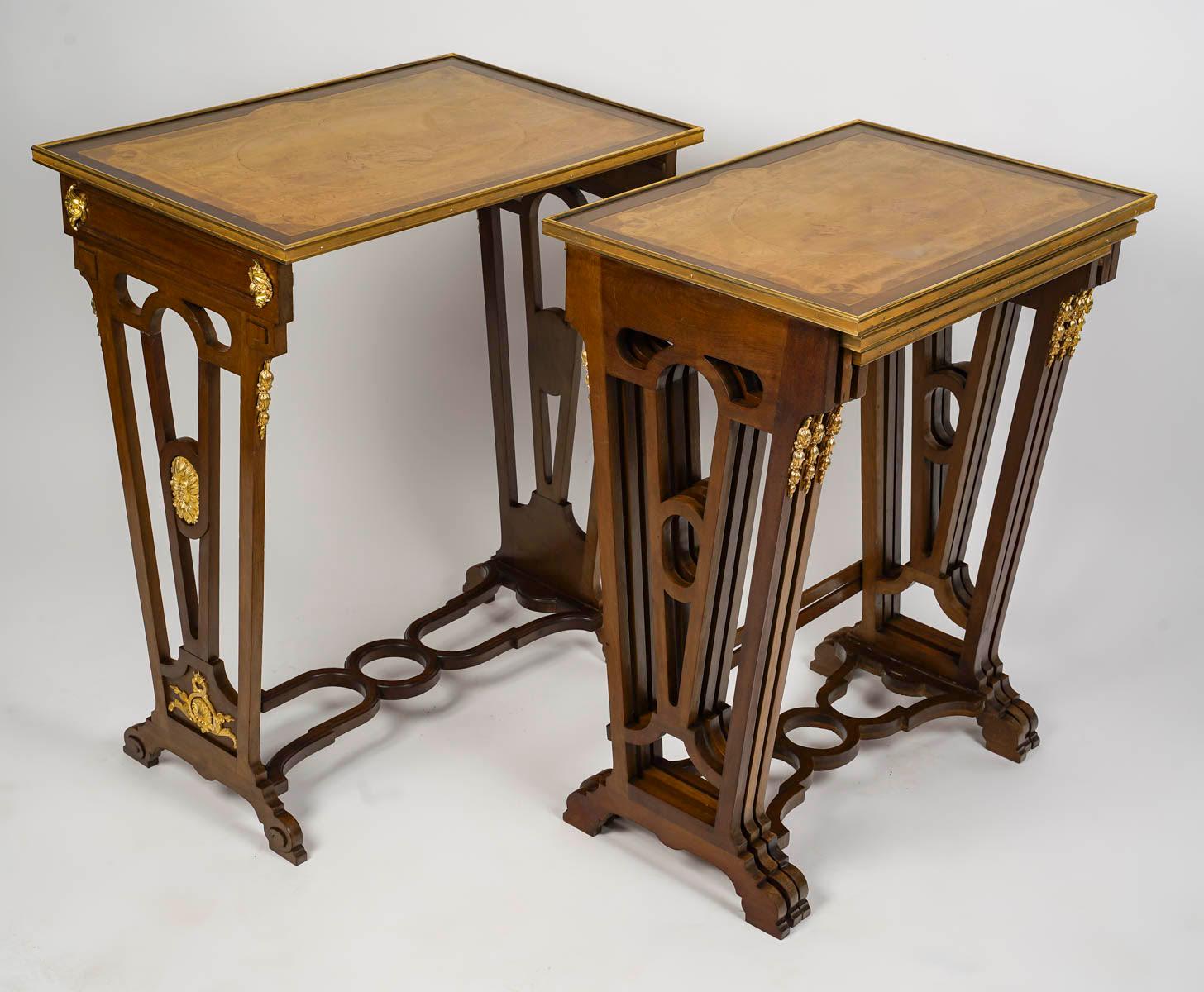 Suite of 4 Nesting Tables, 19th Century, Napoleon III Period. For Sale 3