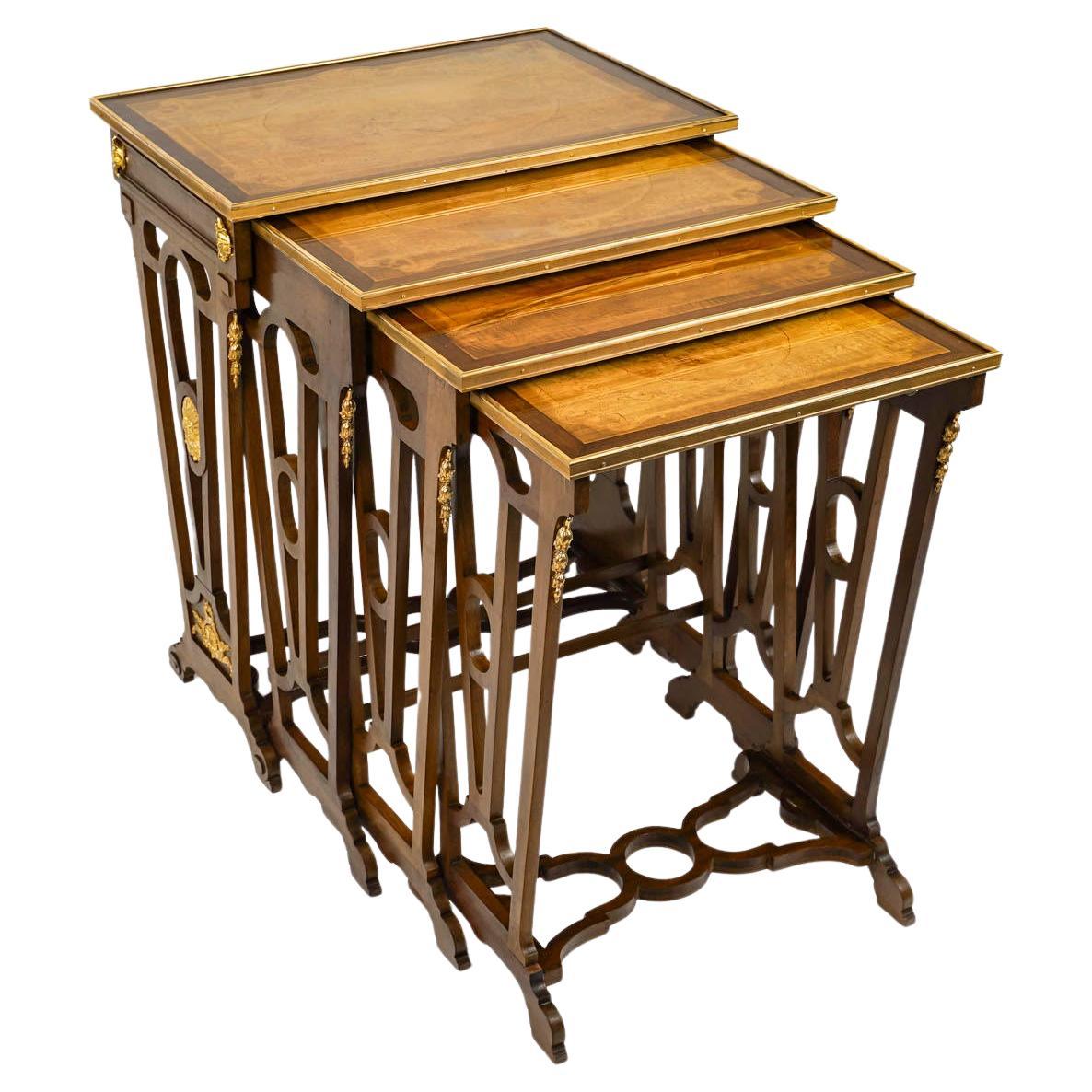 Suite of 4 Nesting Tables, 19th Century, Napoleon III Period. For Sale