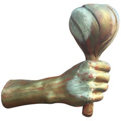 Suite of 4 Patinated Plaster Appliqués, circa 1950