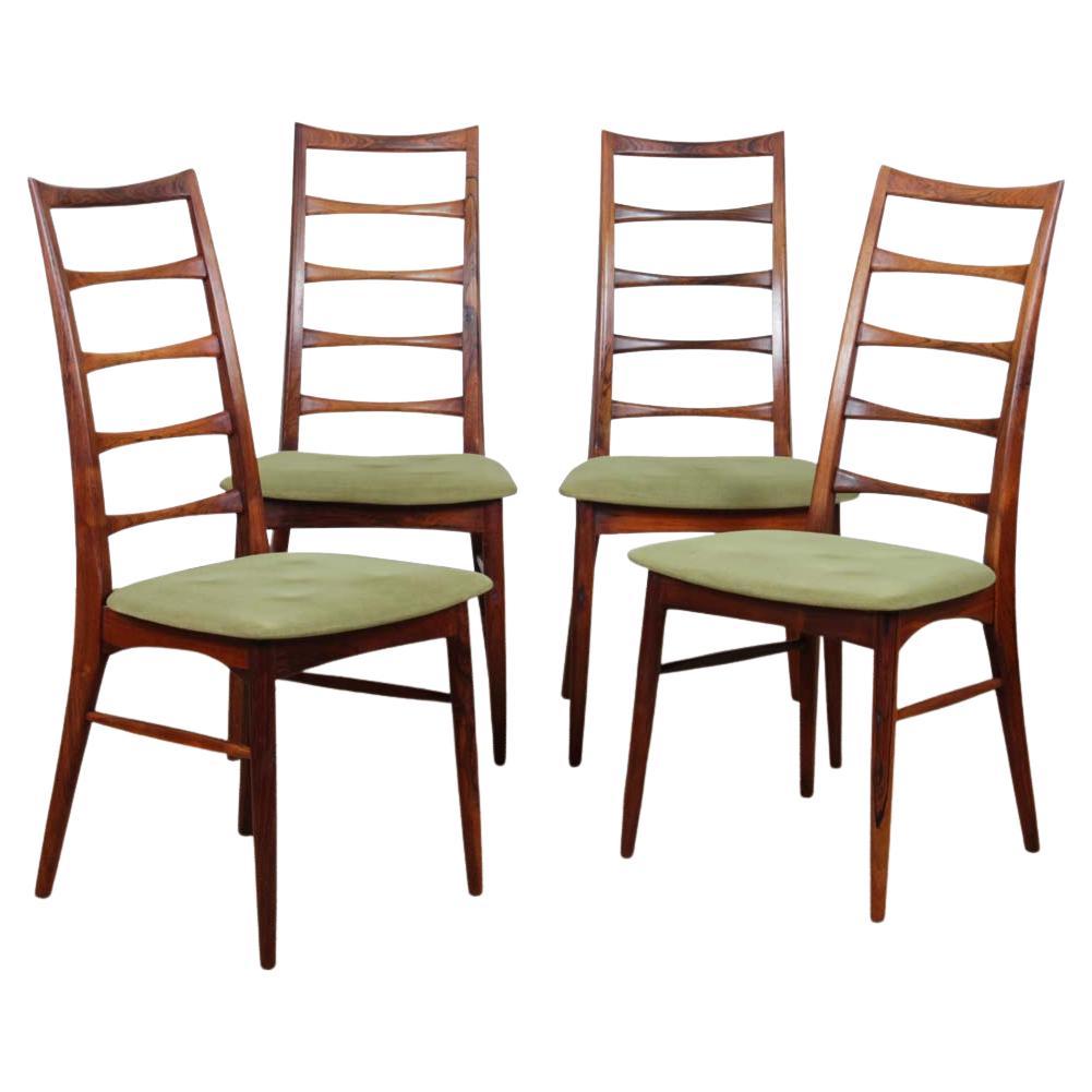 Suite of 4 Scandinavian rosewood chairs by Niels Koefoed For Sale