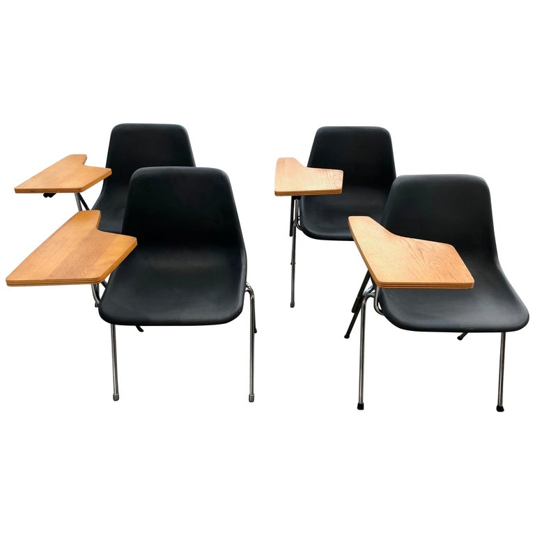 Suite Of 4 Stackable Polypropylene Conference Chairs By Robin Day