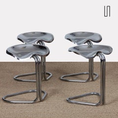 Suite von 4 Hockern von Rodney Kinsman für Bieffeplast, 1970er Jahre