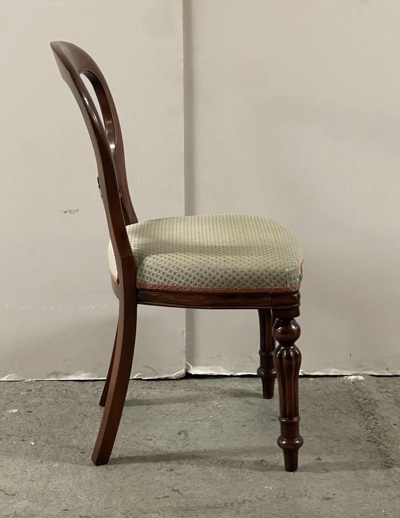 Suite Of 4 Victorian Style Hardwood Balloon Back Dining Chairs 5