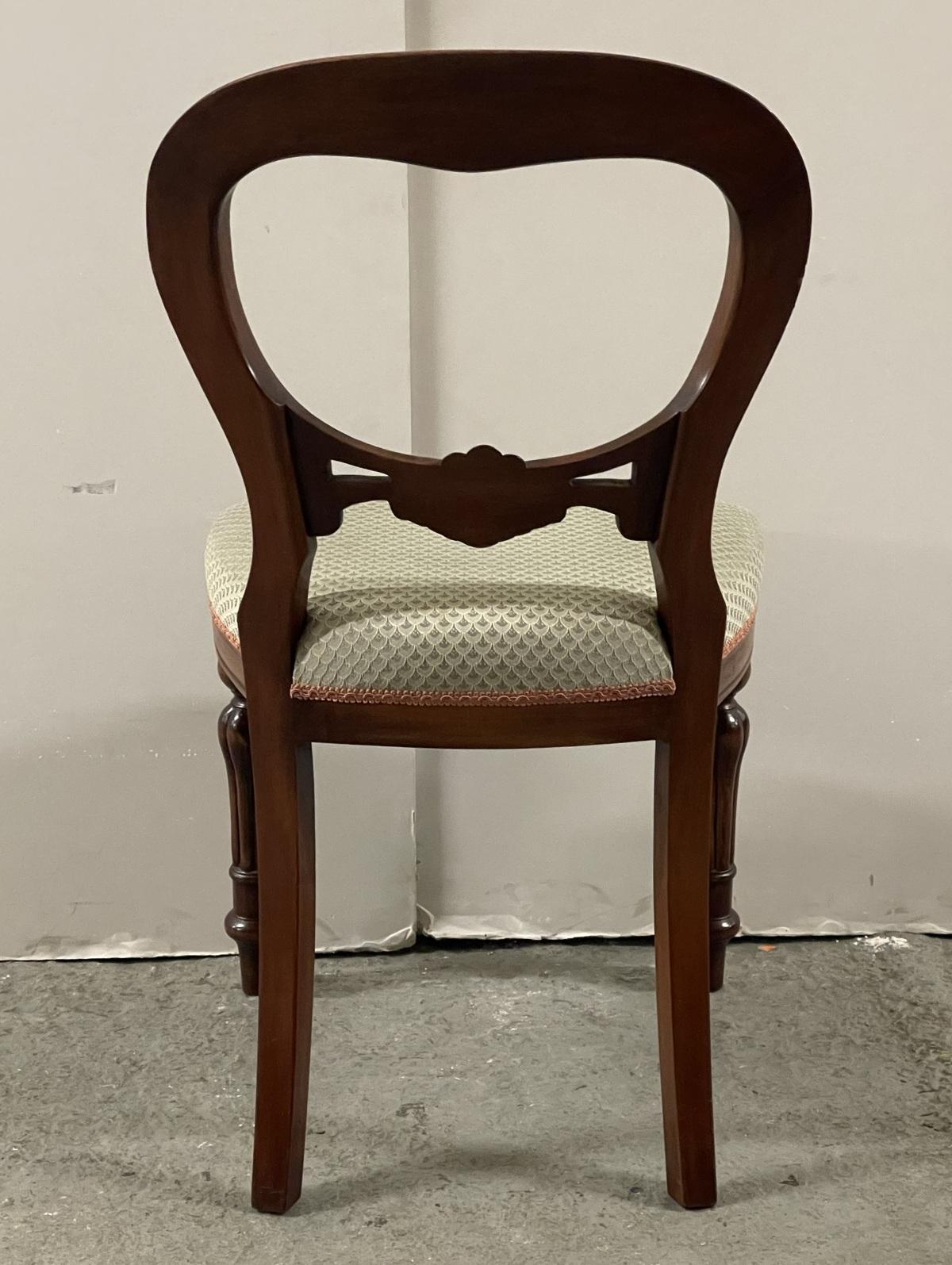 Suite Of 4 Victorian Style Hardwood Balloon Back Dining Chairs 6