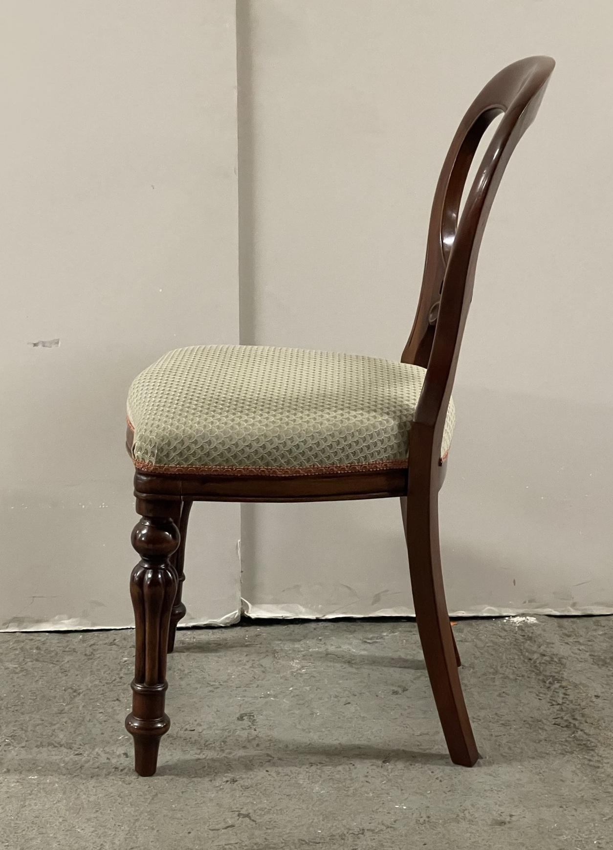 Suite Of 4 Victorian Style Hardwood Balloon Back Dining Chairs 7