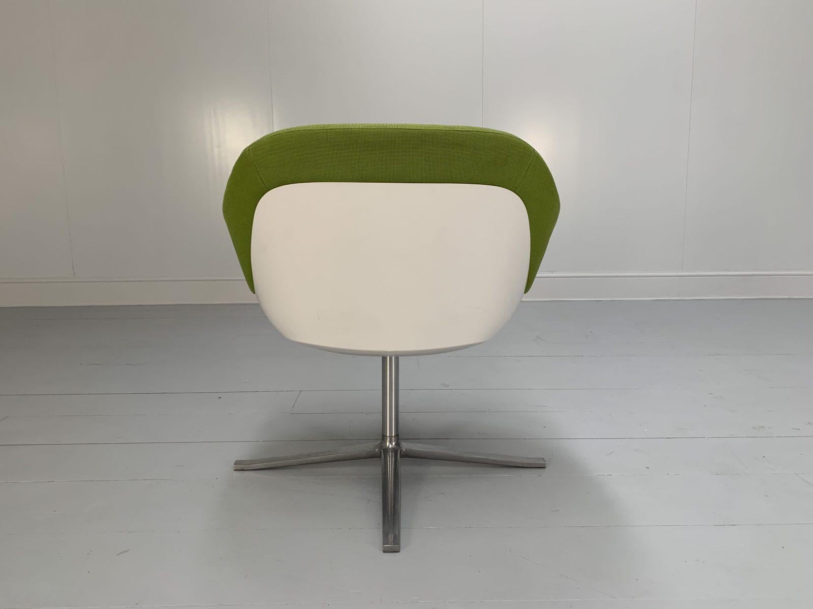 Suite of 4 Walter Knoll “Turtle” Armchairs – in Lime Green Fabric For Sale 6
