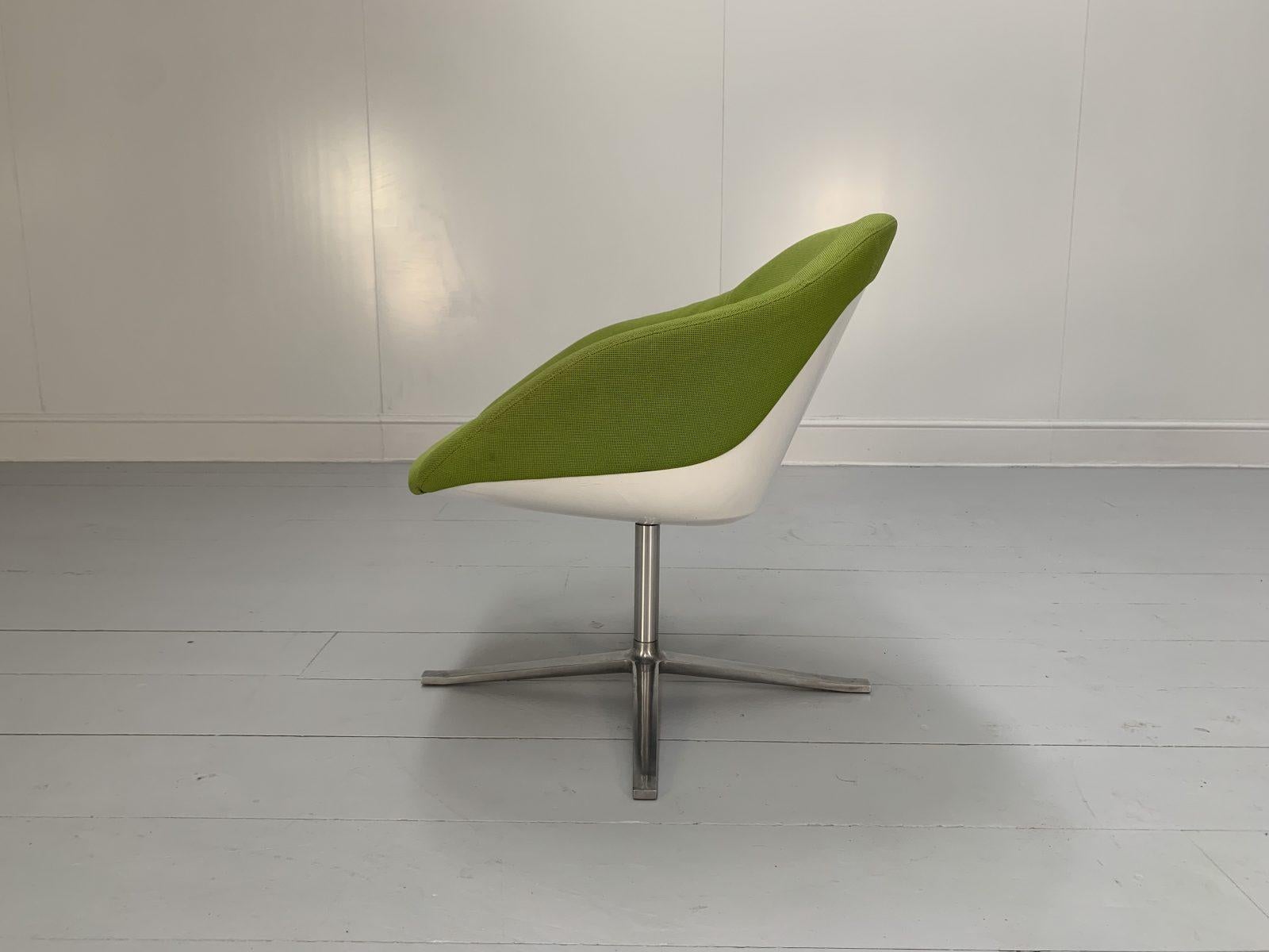Suite of 4 Walter Knoll “Turtle” Armchairs – in Lime Green Fabric For Sale 7