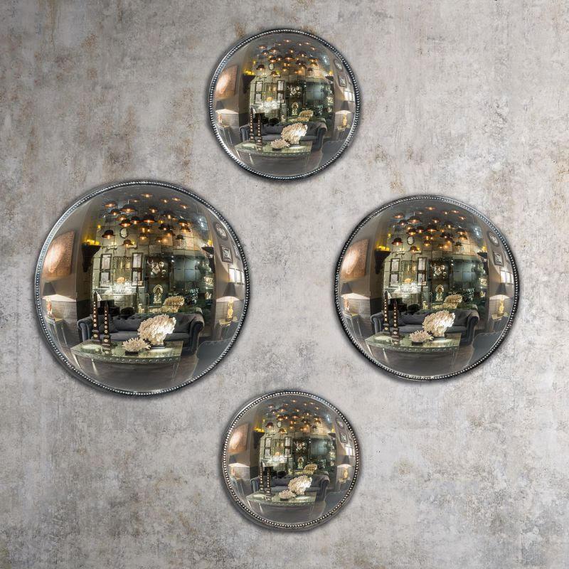 French Suite of 4 Witches Mirrors of 4 Different Sizes, 20th Century.