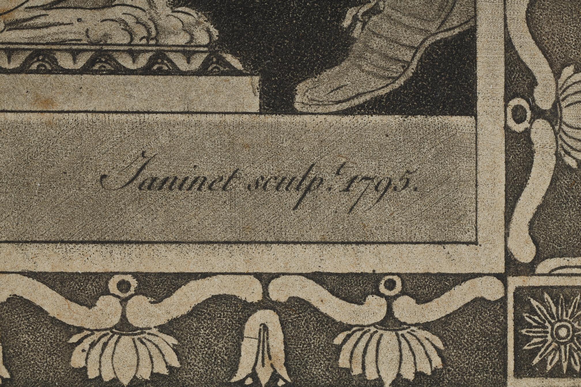 Suite de 5 gravures de scènes anciennes d'après Moitte de Janinet en vente 13
