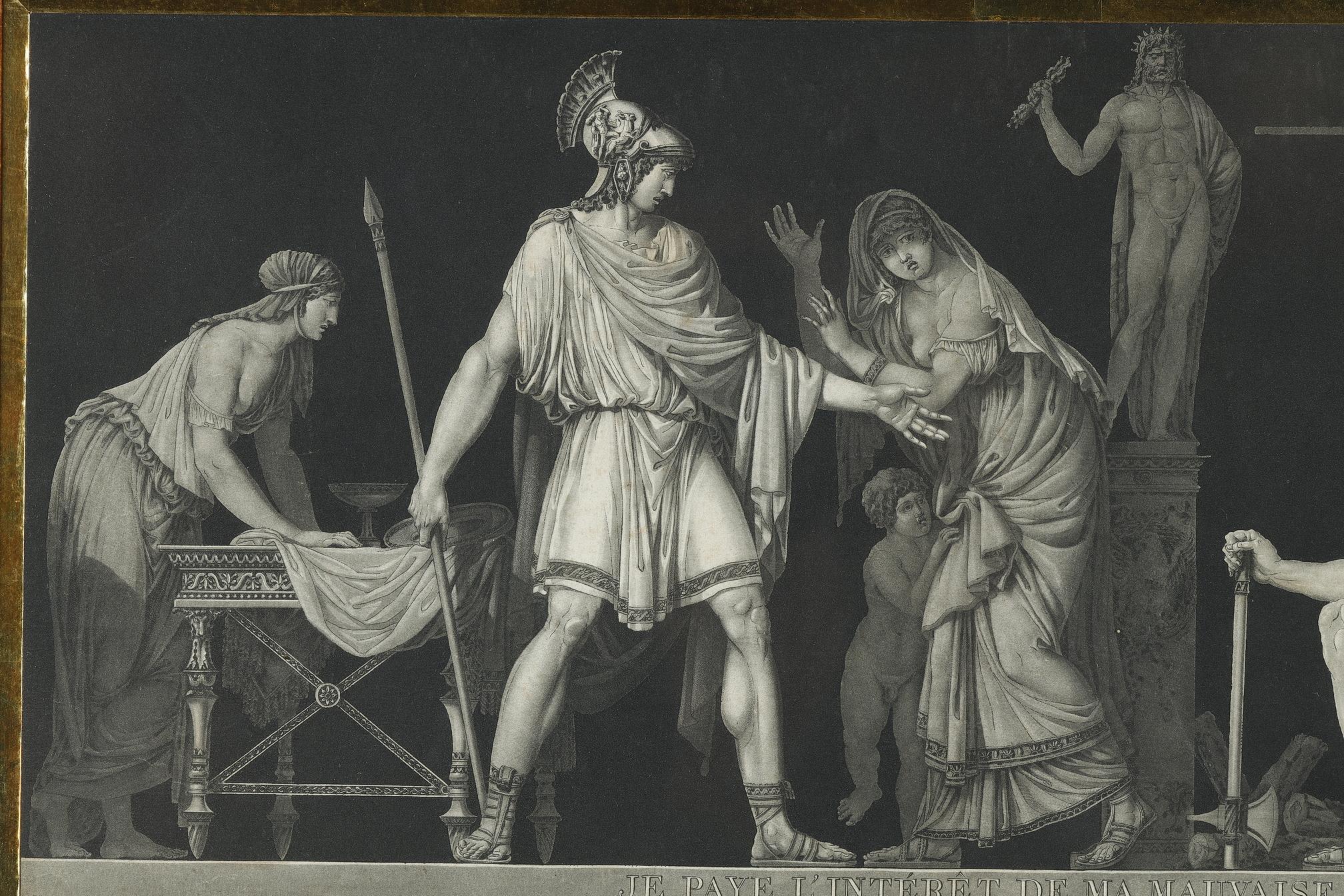 Papier Suite de 5 gravures de scènes anciennes d'après Moitte de Janinet en vente
