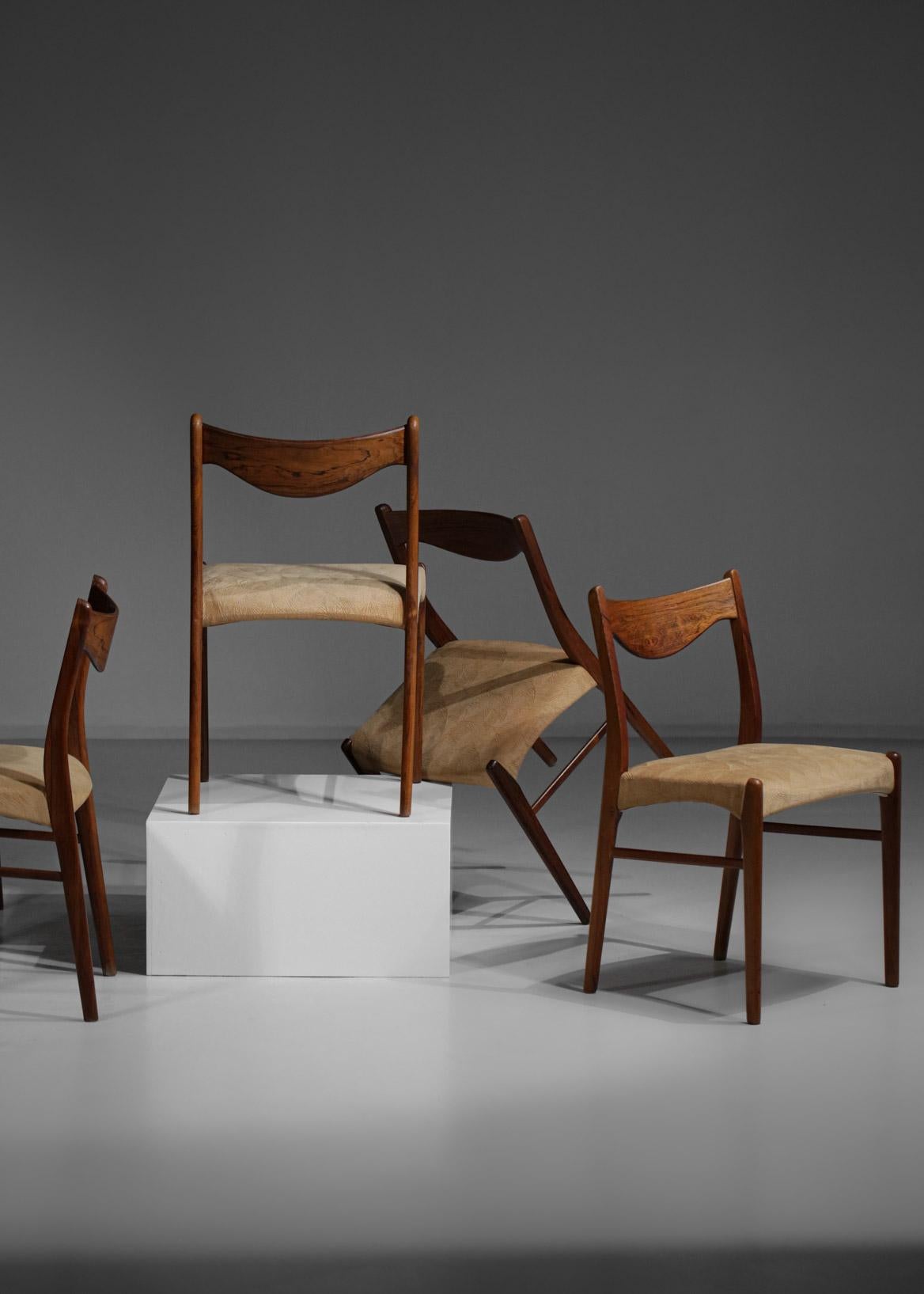 Suite of 5 Scandinavian Rosewood Danish Chairs, E407 5