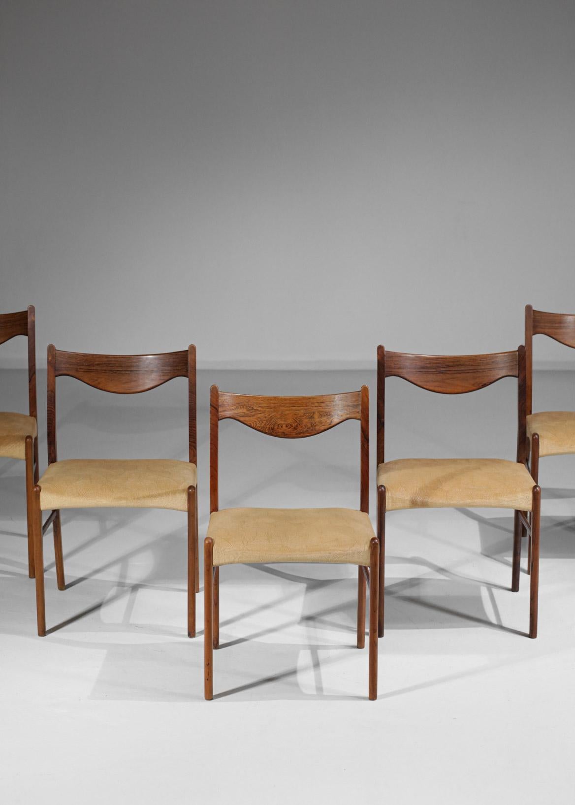 Mid-Century Modern Suite of 5 Scandinavian Rosewood Danish Chairs, E407