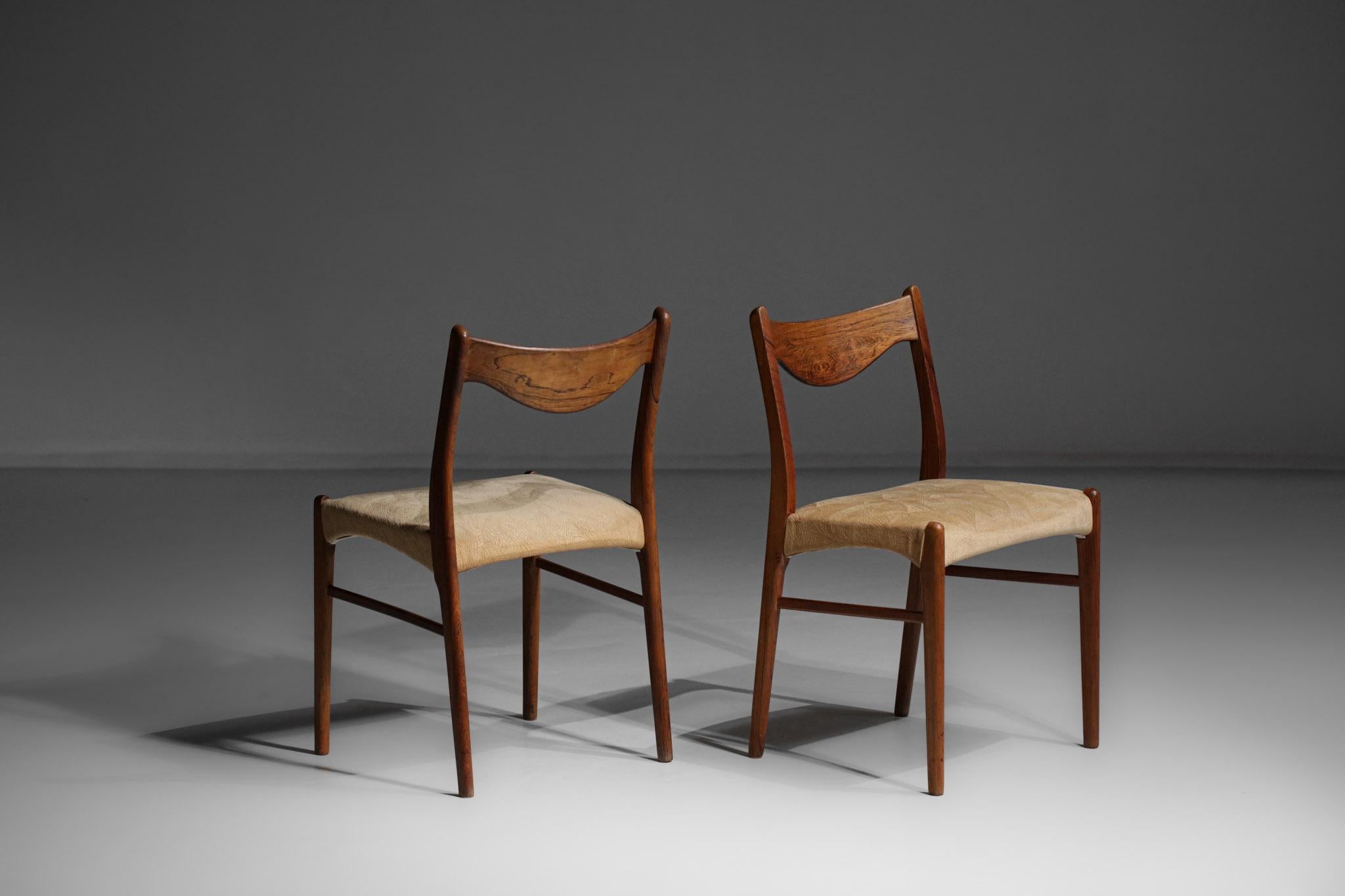 Suite of 5 Scandinavian Rosewood Danish Chairs, E407 3