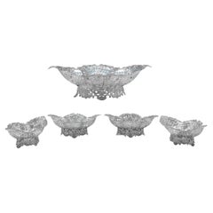 Suite von 5 viktorianischen Silberschalen aus Silber, hergestellt von James Dixon & Sons Sheffield 1896