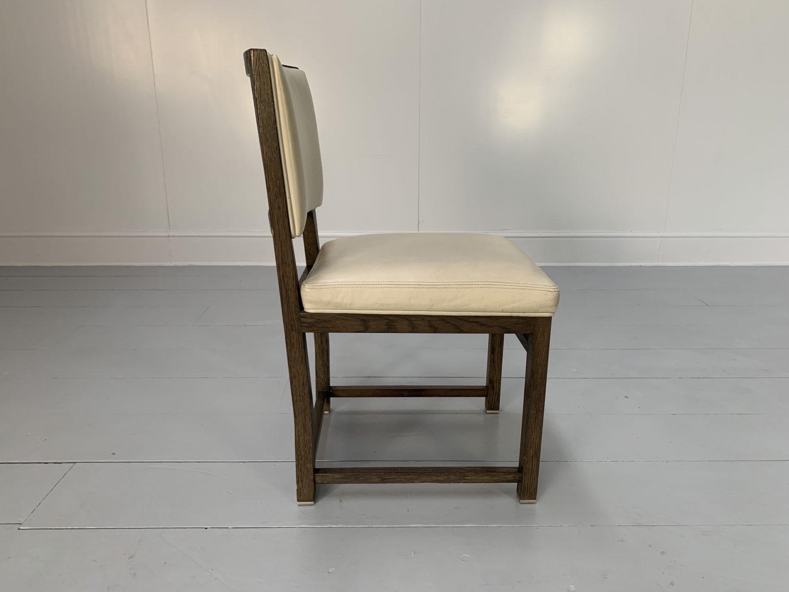 Suite of 6 B&B Italia “Maxalto Simplice” Dining Chairs in Oak & Leather For Sale 2