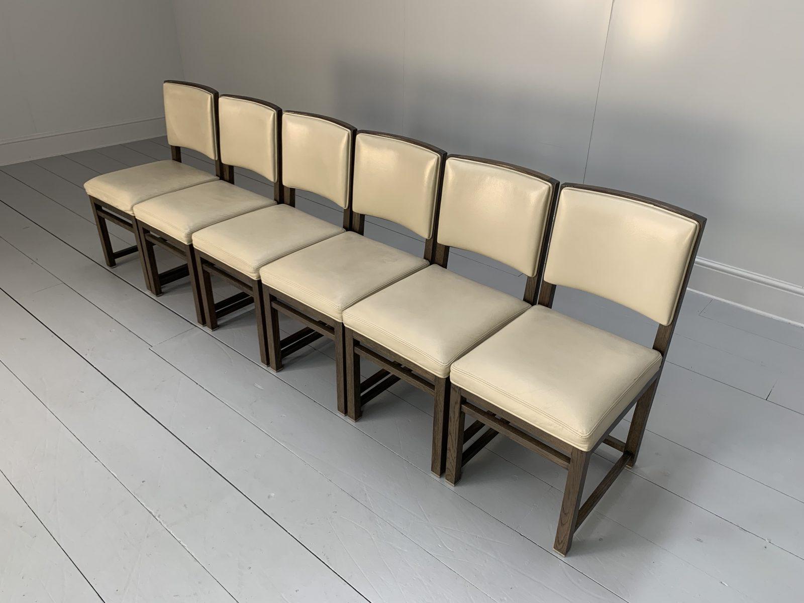 Suite de 6 chaises de salle à manger B&B Italia Maxalto Simplice en chêne et cuir Bon état - En vente à Barrowford, GB