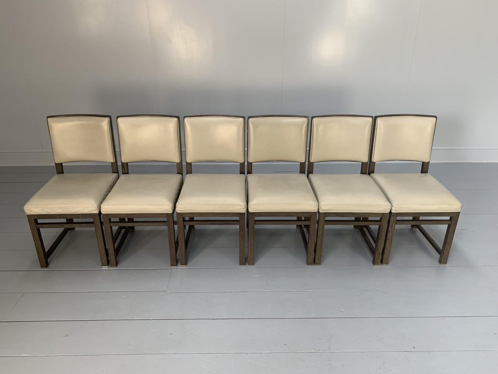 Cuir Suite de 6 chaises de salle à manger B&B Italia Maxalto Simplice en chêne et cuir en vente