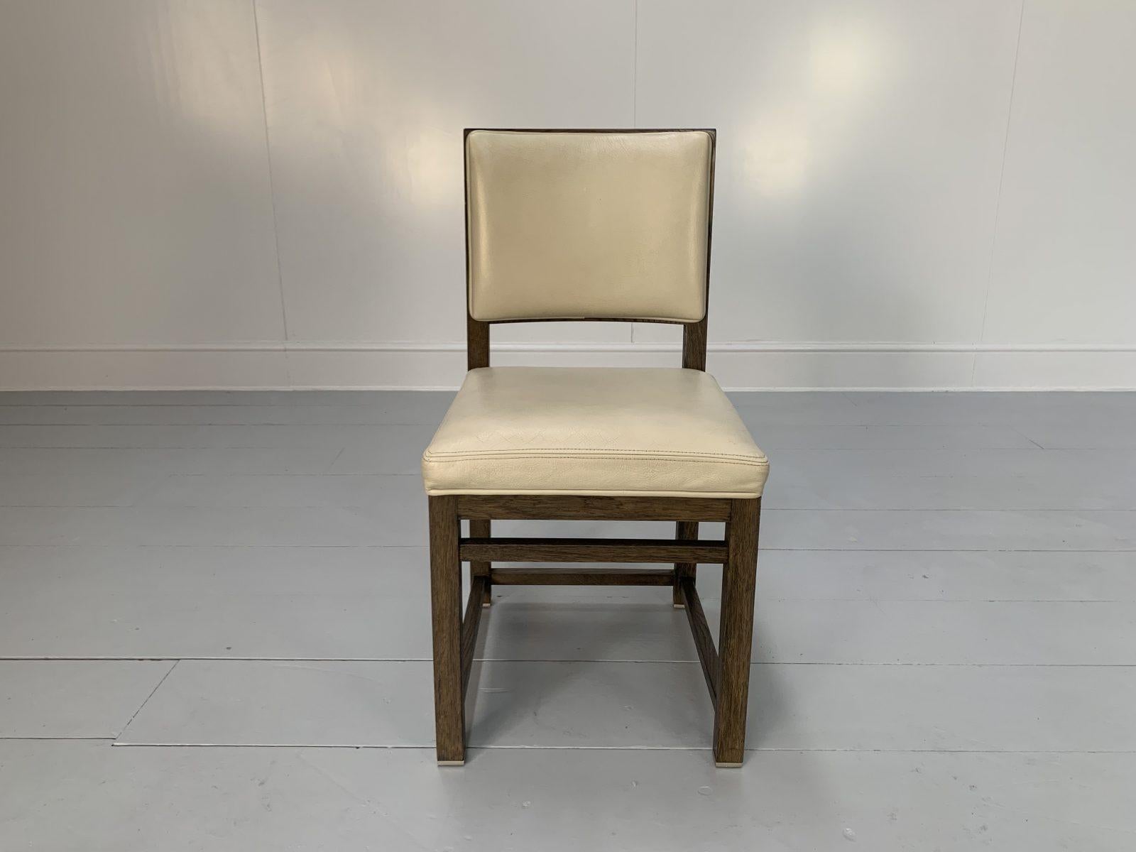 Suite de 6 chaises de salle à manger B&B Italia Maxalto Simplice en chêne et cuir en vente 1