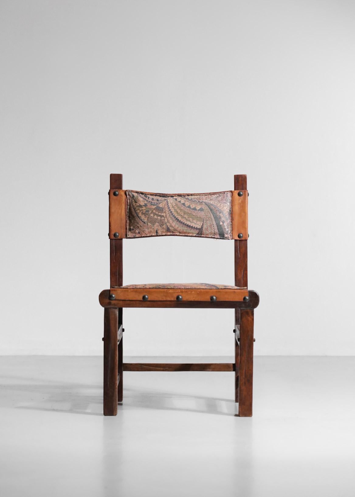 Suite de 6 chaises brésiliennes des années 60 en cuir et bois massif F413 en vente 7