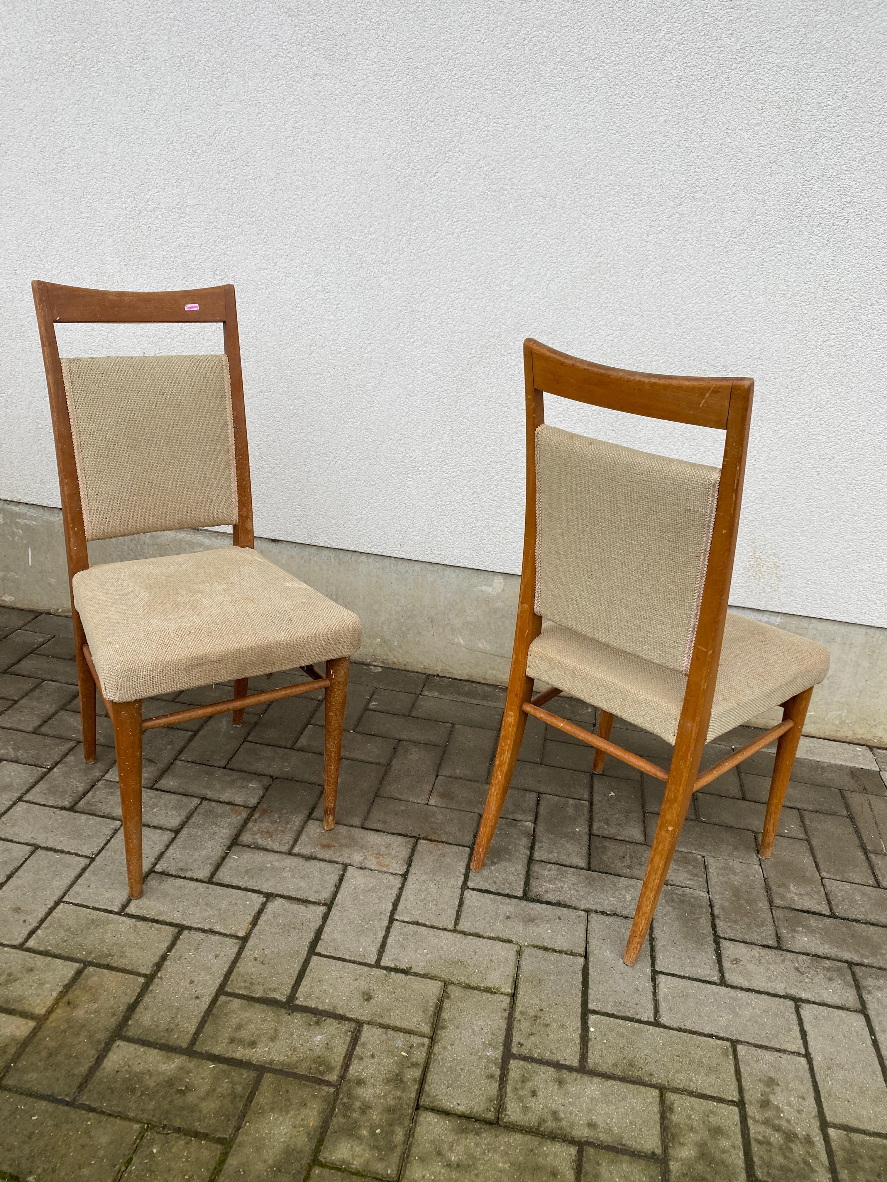 suite of 6 chairs circa 1950/1960 patina and fabric to be redone For Sale 2