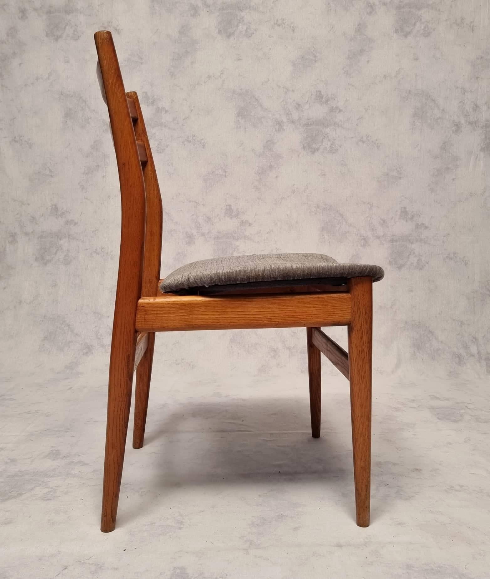 Suite Of 6 French Chairs, Elm, Ca 1960 In Good Condition For Sale In SAINT-OUEN-SUR-SEINE, FR