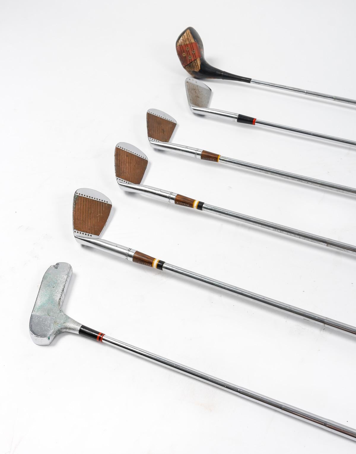 Iron Suite of 6 Golf Clubs from the 1950s. For Sale