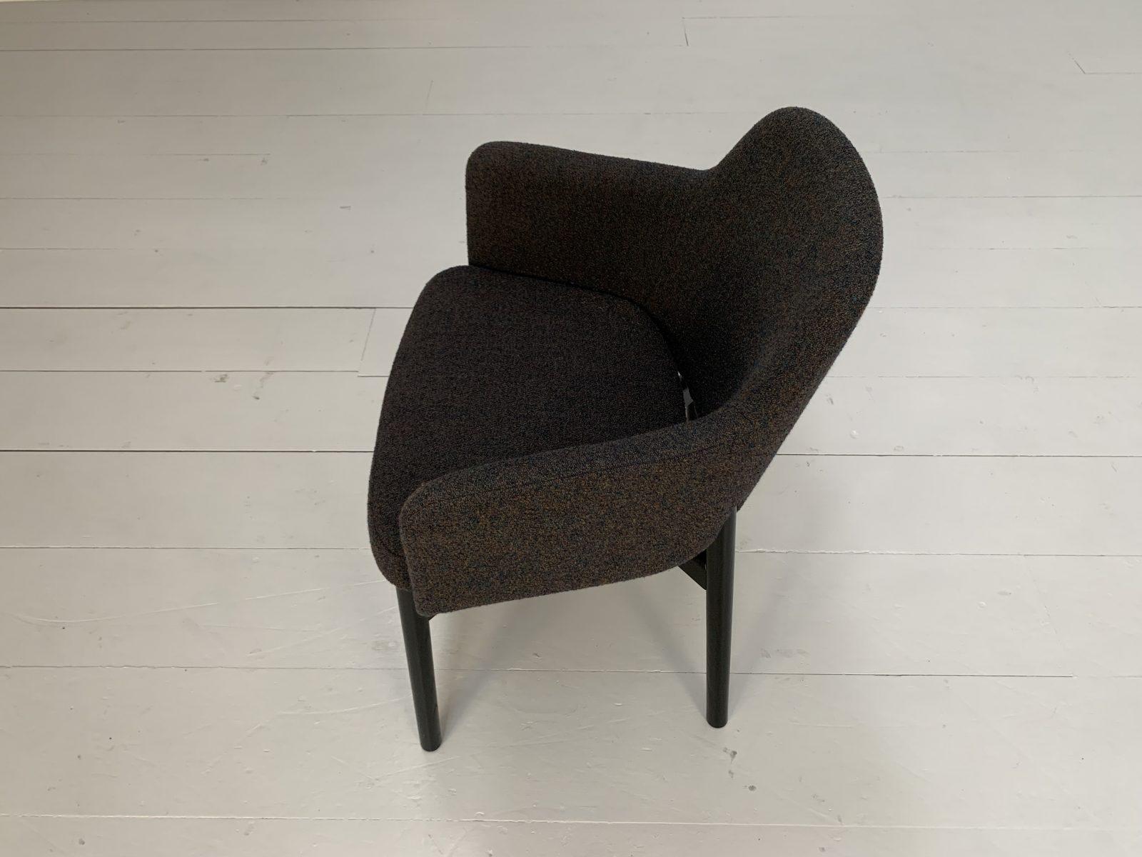 Suite of 6 Knoll Studio “Krusin 016” Armchairs – In Dark Boucle Wool For Sale 7