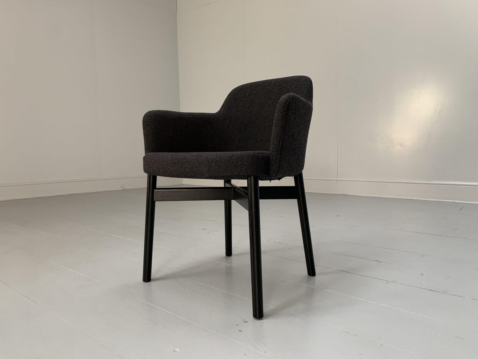 Suite of 6 Knoll Studio “Krusin 016” Armchairs – In Dark Boucle Wool For Sale 8