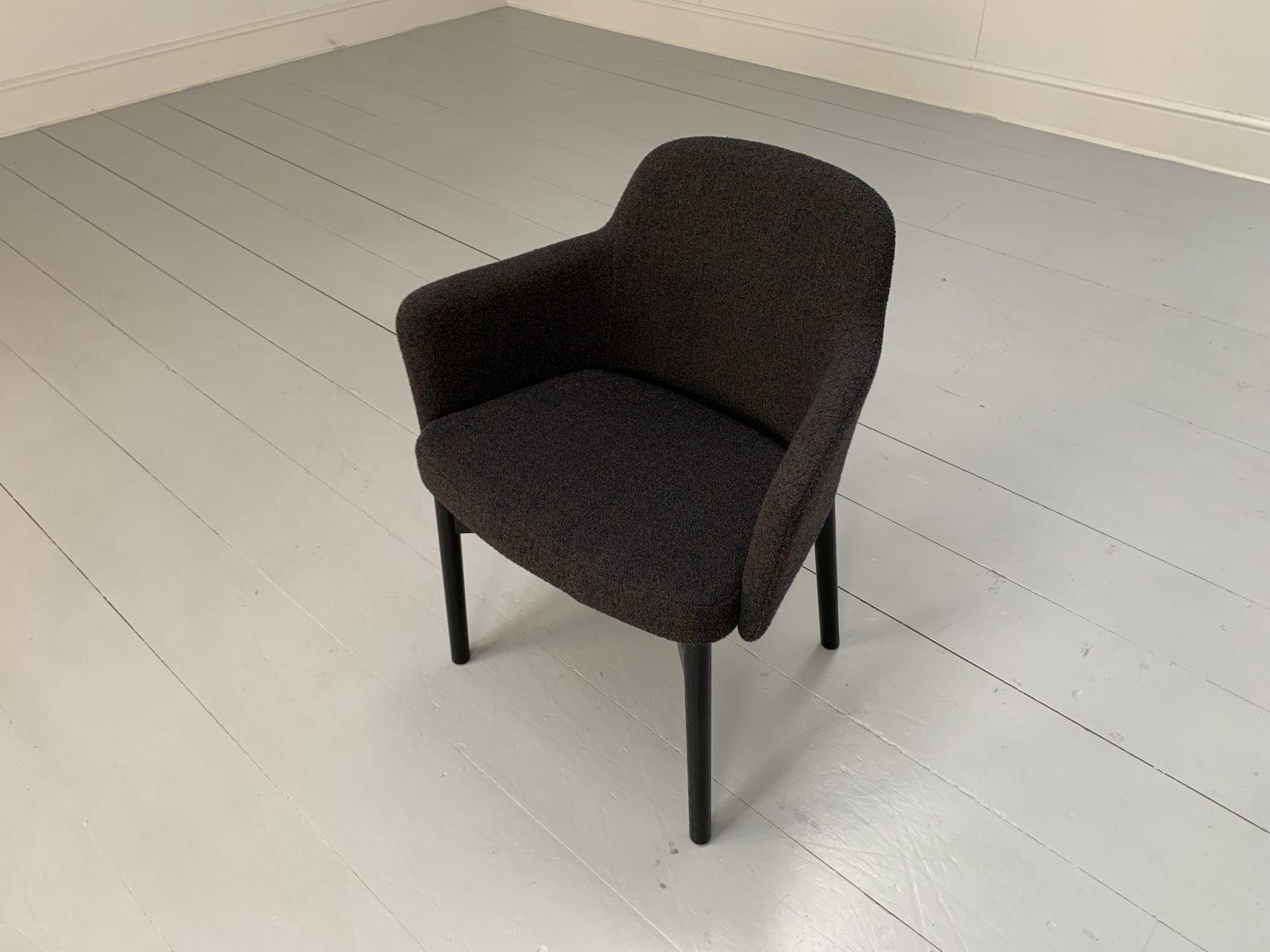 Suite of 6 Knoll Studio “Krusin 016” Armchairs – In Dark Boucle Wool For Sale 9