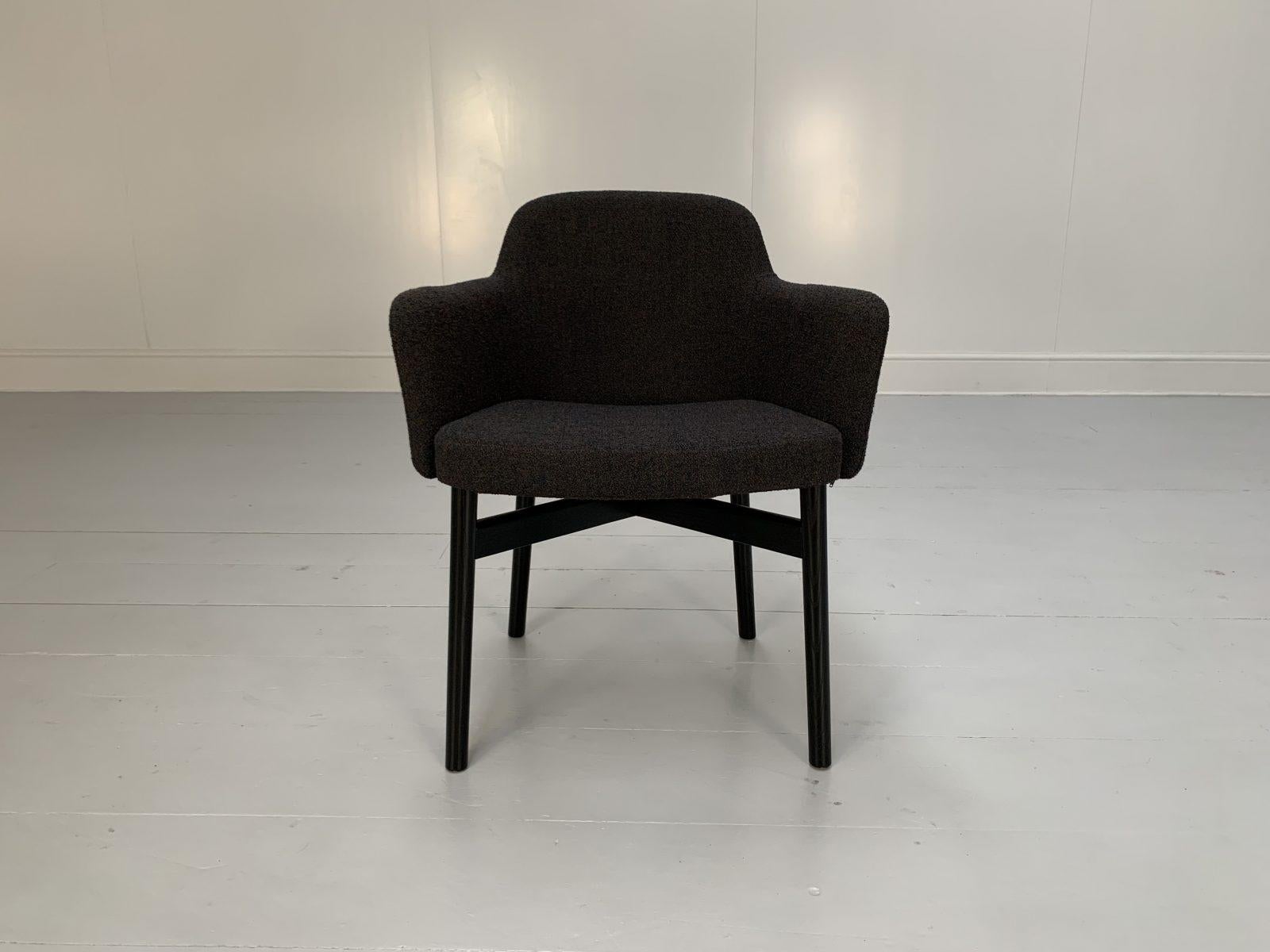 Suite of 6 Knoll Studio “Krusin 016” Armchairs – In Dark Boucle Wool For Sale 1