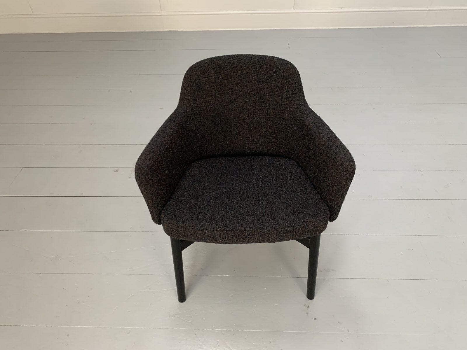 Suite of 6 Knoll Studio “Krusin 016” Armchairs – In Dark Boucle Wool For Sale 2