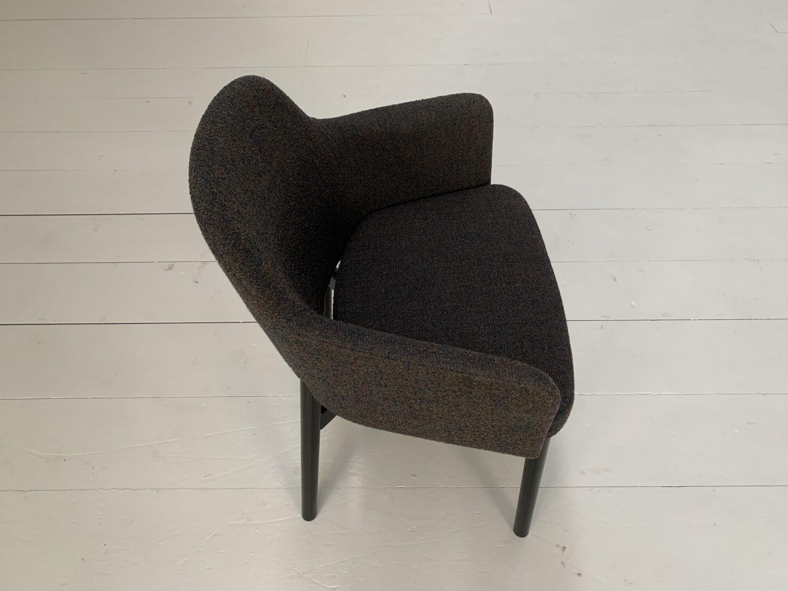 Suite of 6 Knoll Studio “Krusin 016” Armchairs – In Dark Boucle Wool For Sale 4