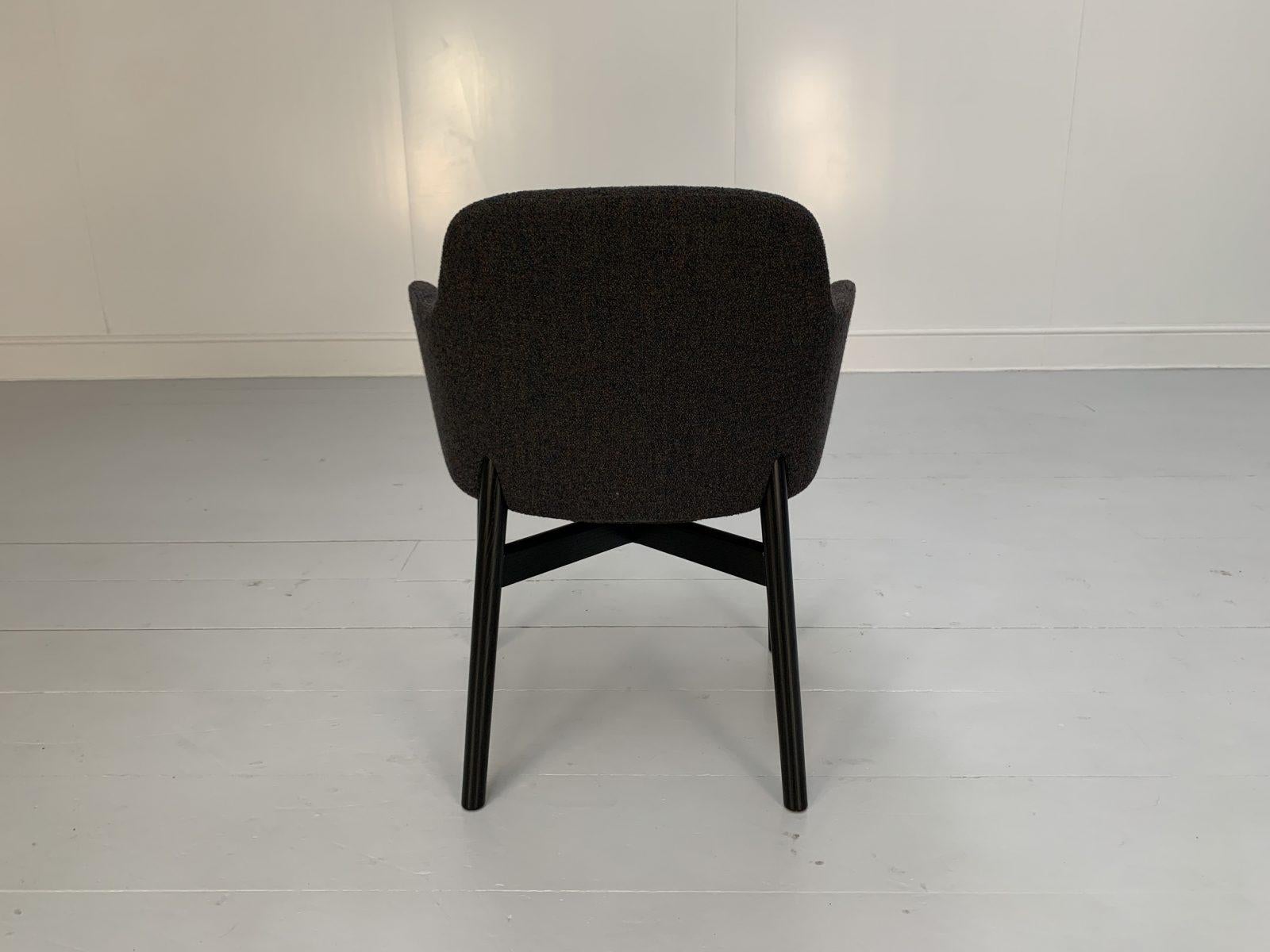 Suite of 6 Knoll Studio “Krusin 016” Armchairs – In Dark Boucle Wool For Sale 5